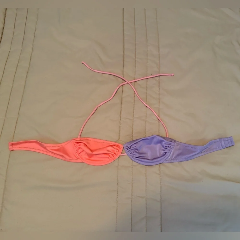 Vibrant Orange and Purple Bikini Top - Picture 2 of 6